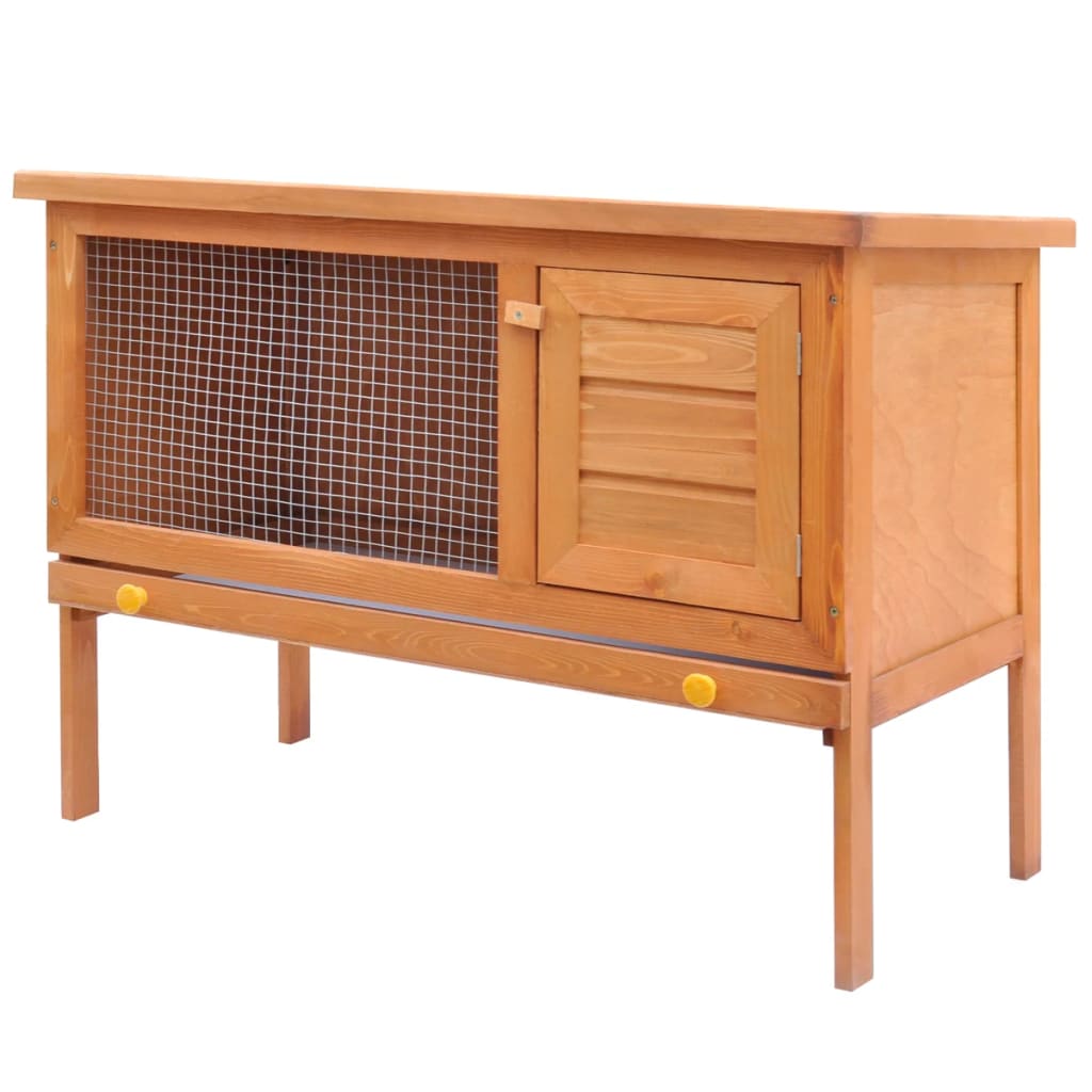 vidaXL Rabbit Hutch Bunny Cage with Pull Out Tray Enclosure Solid Pine Wood-2
