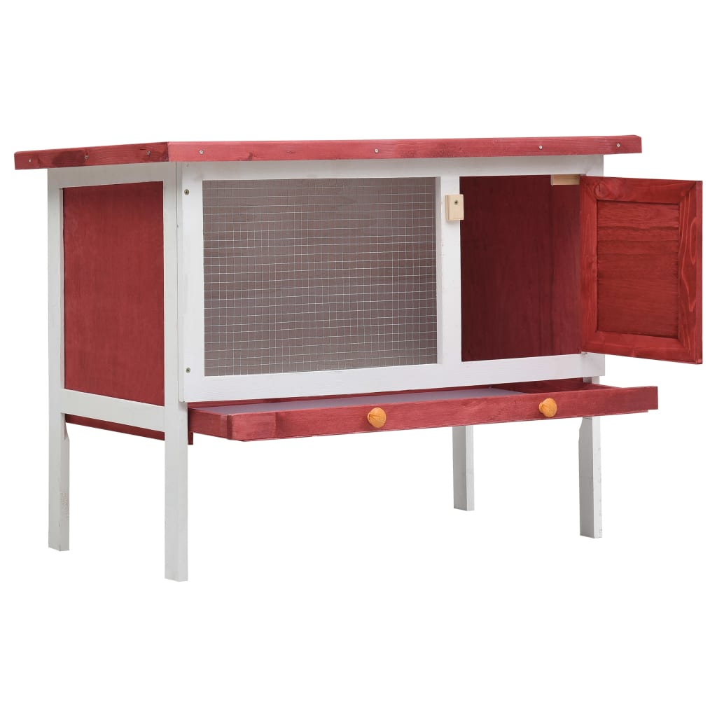 vidaXL Rabbit Hutch Bunny Cage with Pull Out Tray Enclosure Solid Pine Wood-1