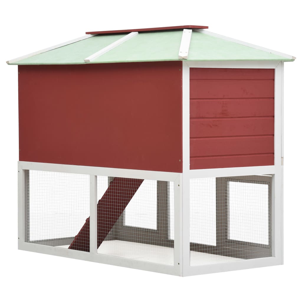 vidaXL Rabbit Hutch Bunny Cage with Pull Out Tray Rabbit Enclosure Solid Wood-2