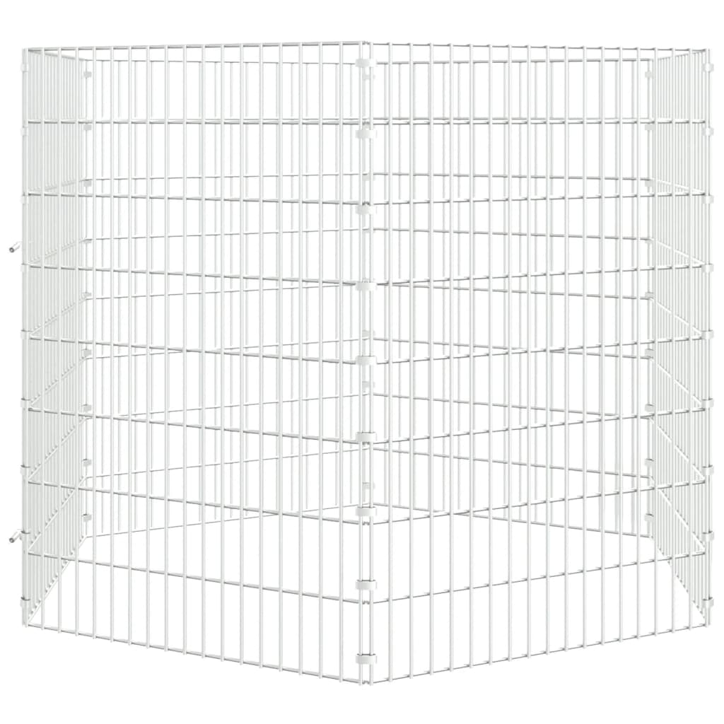 vidaXL Free Range Animal Enclosure 6-Panel 21.3"x31.5" Galvanized Iron-2