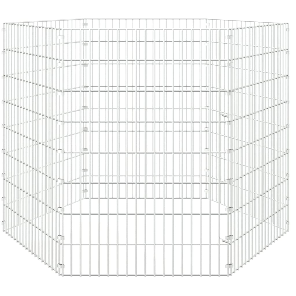 vidaXL Free Range Animal Enclosure 6-Panel 21.3"x31.5" Galvanized Iron-3