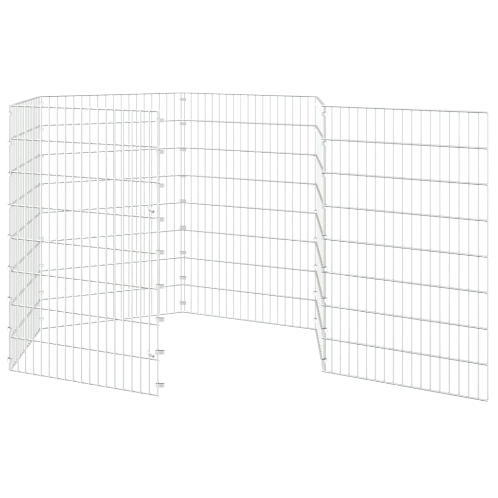 vidaXL Free Range Animal Enclosure 6-Panel 21.3"x31.5" Galvanized Iron-4
