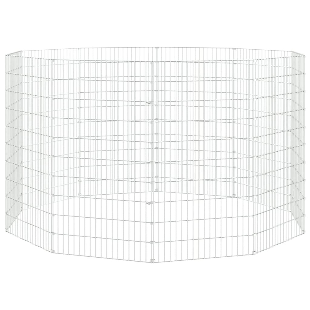 vidaXL Free Range Animal Enclosure 10-Panel 21.3"x39.4" Galvanized Iron-1