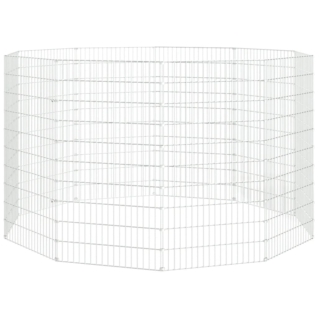 vidaXL Free Range Animal Enclosure 10-Panel 21.3"x39.4" Galvanized Iron-3