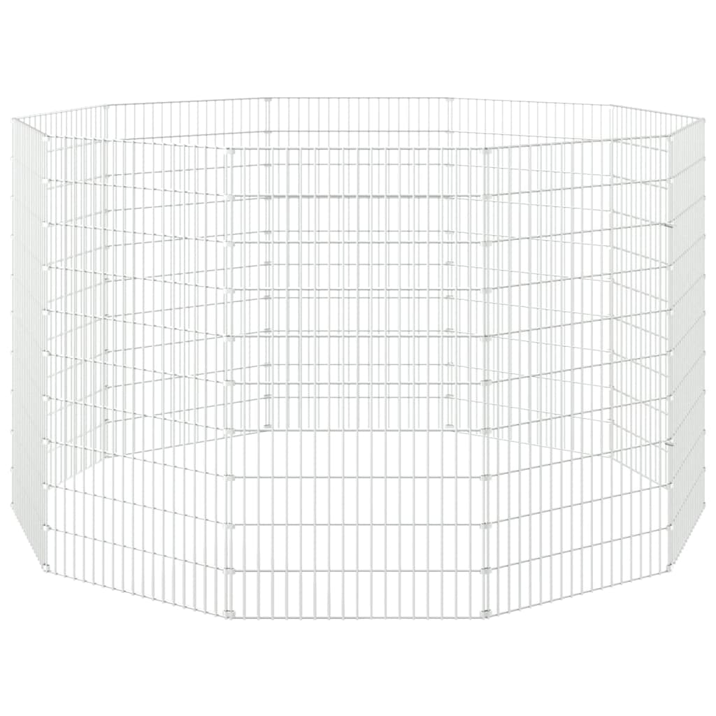 vidaXL Free Range Animal Enclosure 10-Panel 21.3"x39.4" Galvanized Iron-4