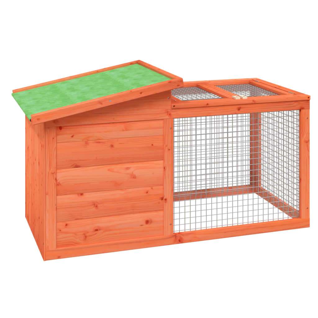 vidaXL Rabbit Hutch Brown 39.6"x21.3"x21.7" Solid Wood Pine-1