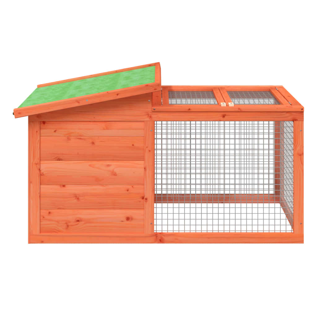 vidaXL Rabbit Hutch Brown 39.6"x21.3"x21.7" Solid Wood Pine-2