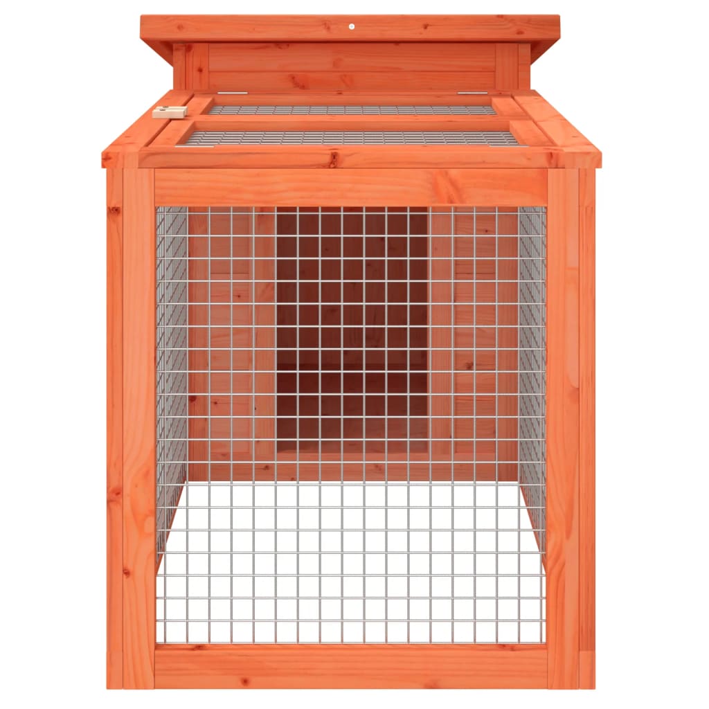 vidaXL Rabbit Hutch Brown 39.6"x21.3"x21.7" Solid Wood Pine-4