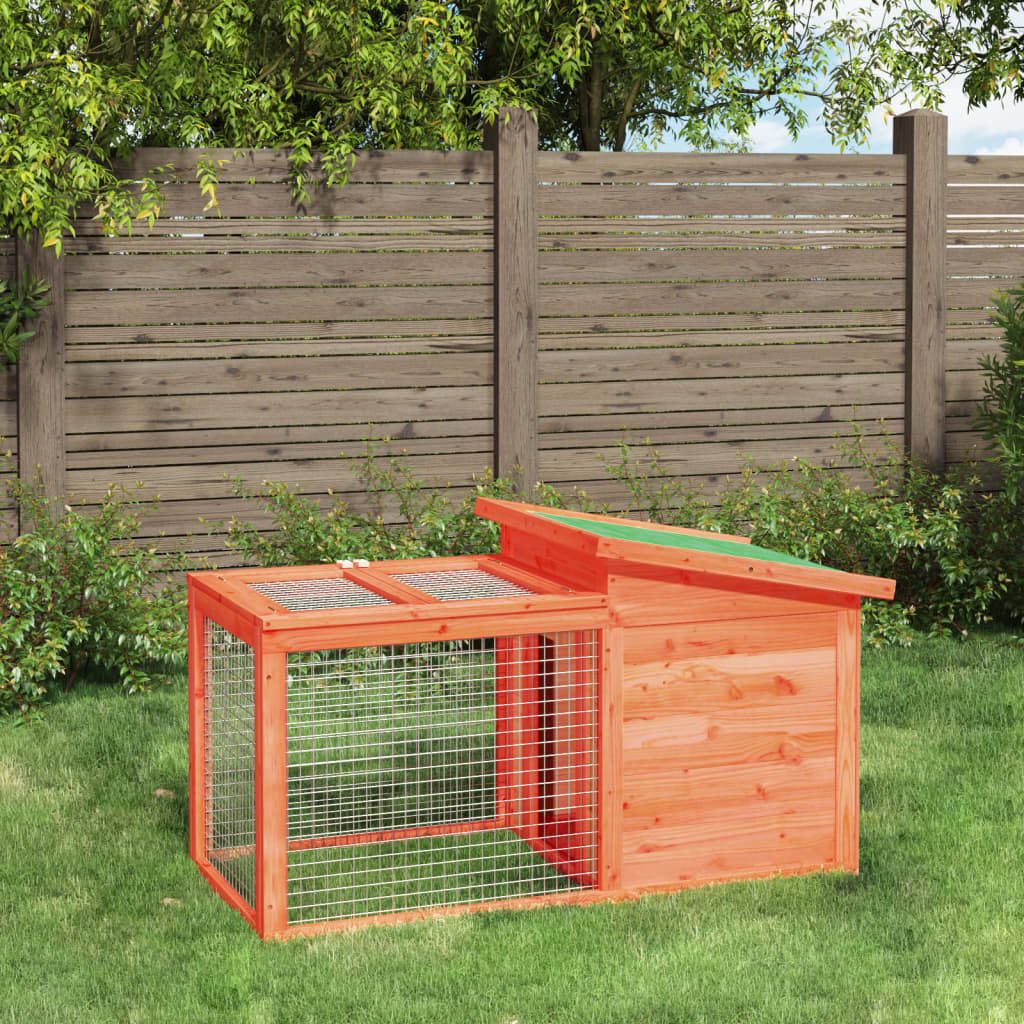 vidaXL Rabbit Hutch Brown 39.6"x21.3"x21.7" Solid Wood Pine-5