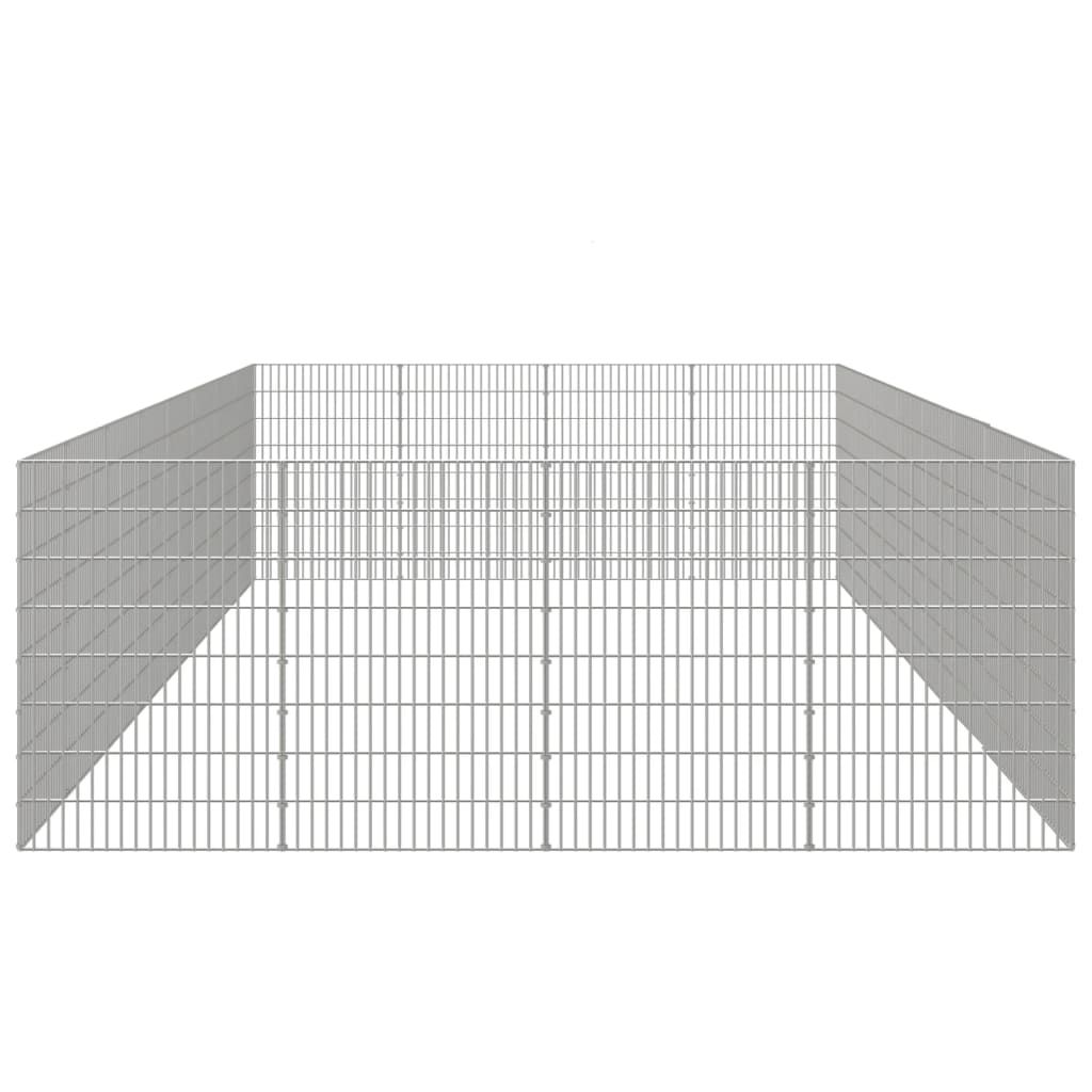 vidaXL Free Range Animal Enclosure 24-Panel 21.3"x31.5" Galvanized Iron-3