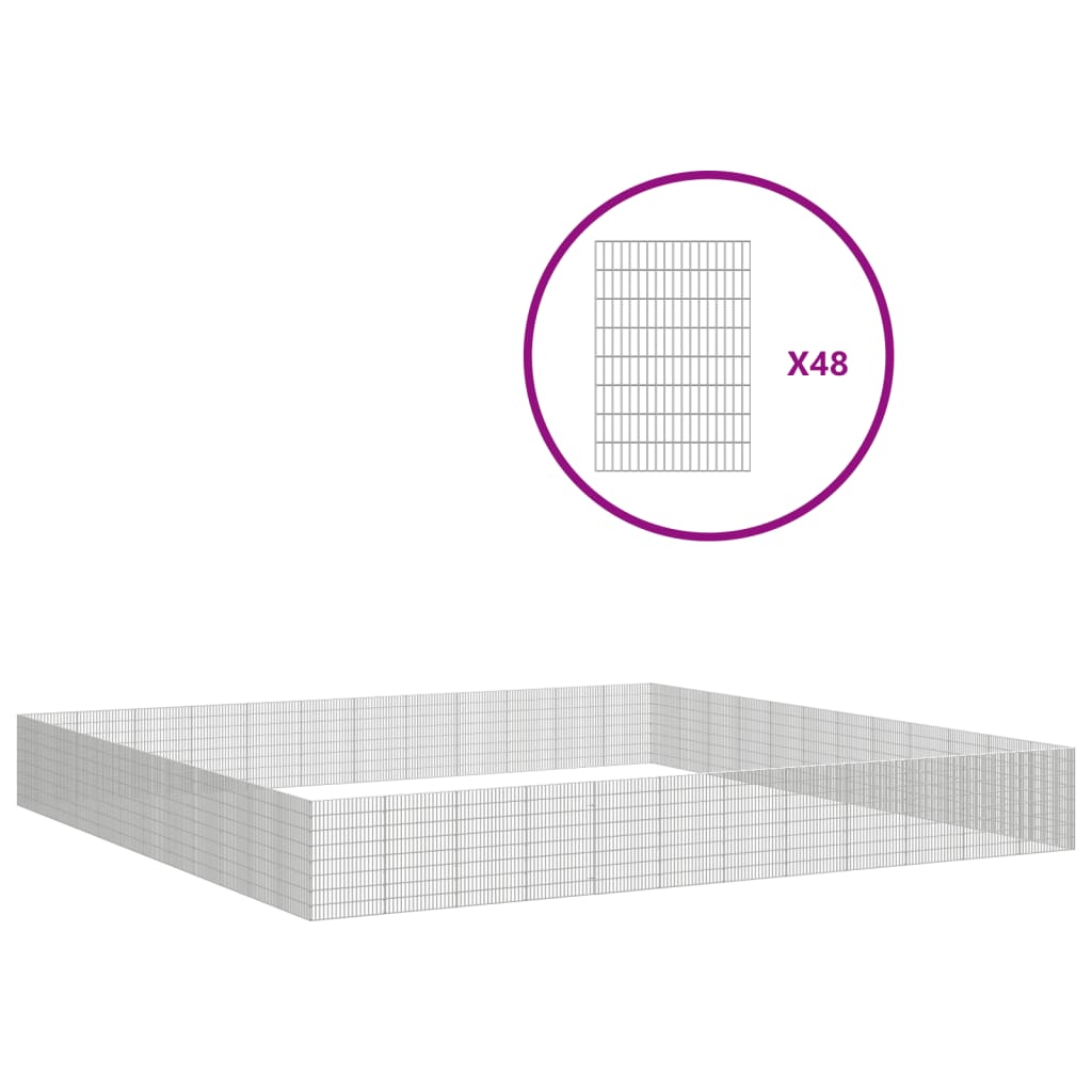 vidaXL Free Range Animal Enclosure 48-Panel 21.3"x31.5" Galvanized Iron-1