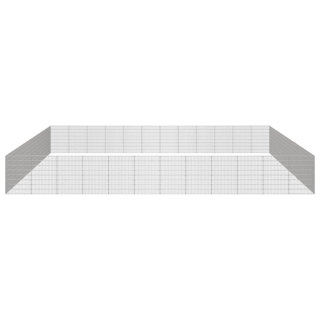 vidaXL Free Range Animal Enclosure 48-Panel 21.3"x31.5" Galvanized Iron-3
