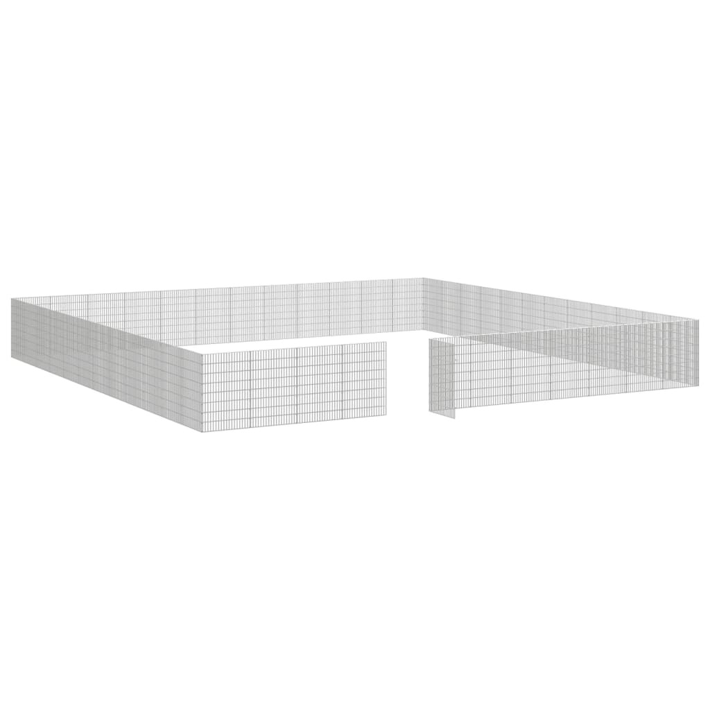 vidaXL Free Range Animal Enclosure 48-Panel 21.3"x31.5" Galvanized Iron-4