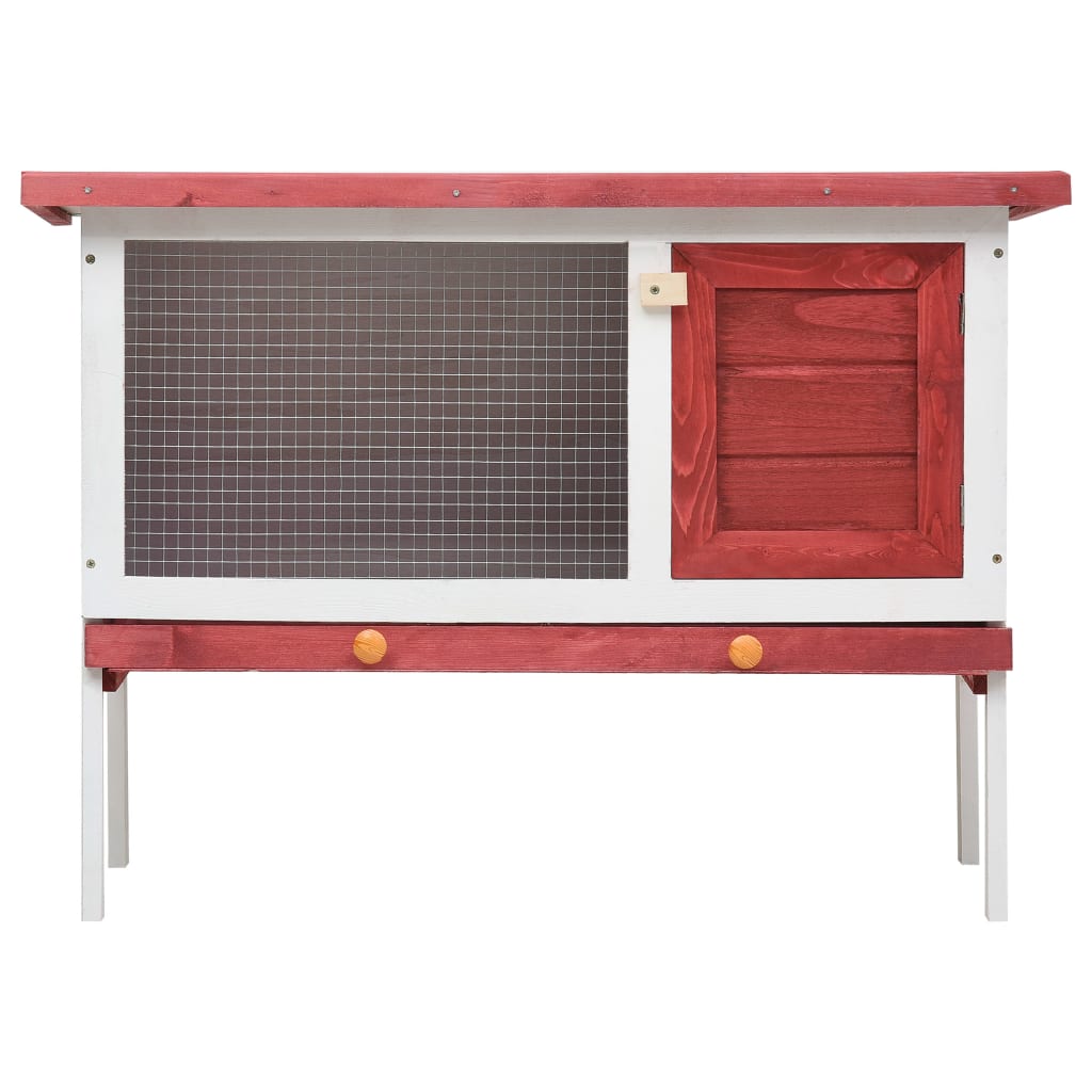 vidaXL Rabbit Hutch Bunny Cage with Pull Out Tray Enclosure Solid Pine Wood-4