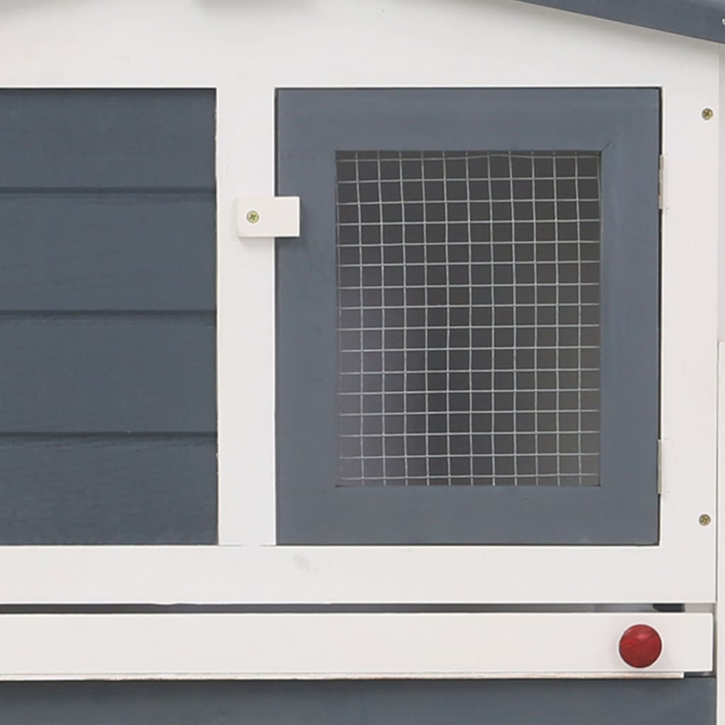 vidaXL Rabbit Hutch Bunny Cage with Pull Out Tray and Ramp Solid Pine Wood-4