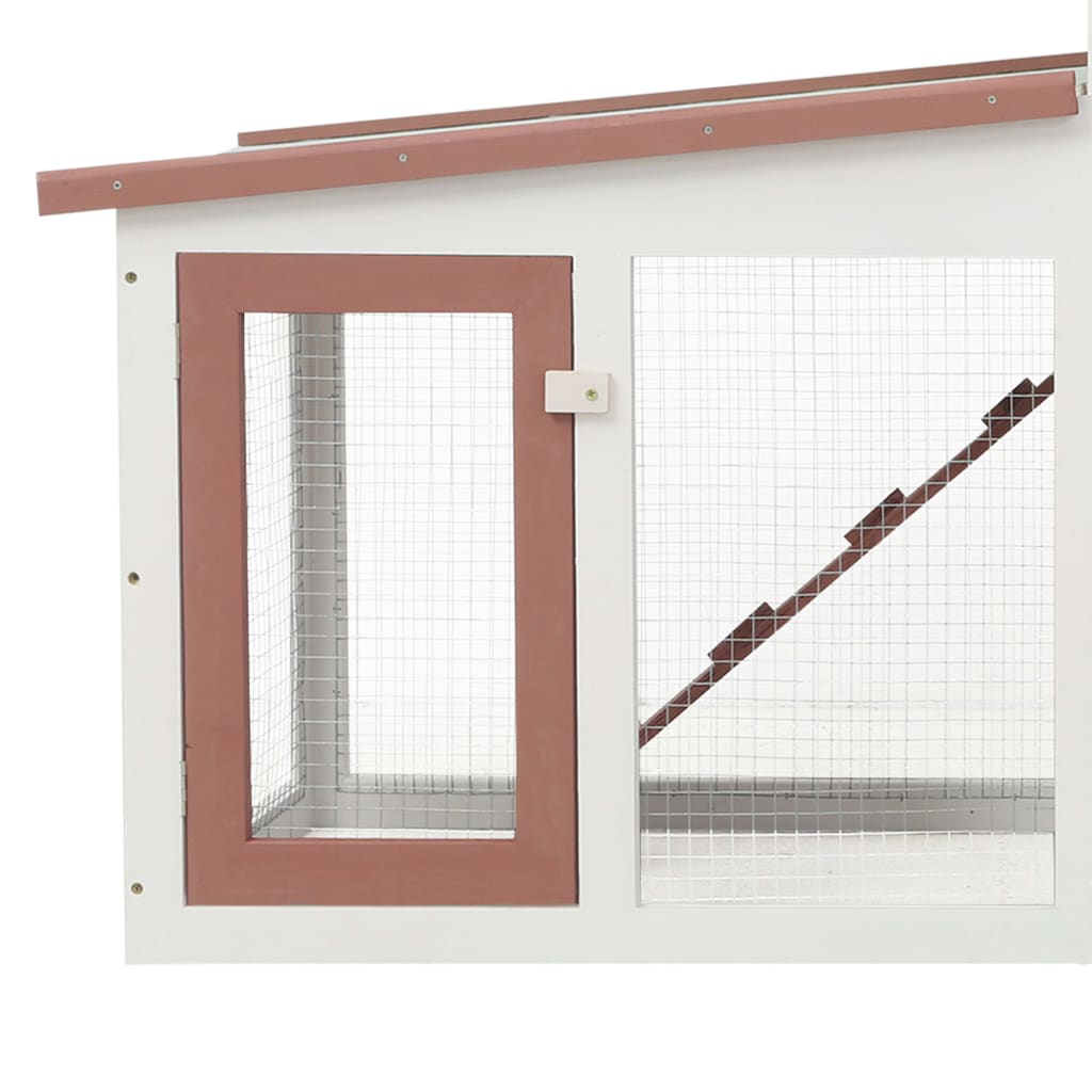 vidaXL Rabbit Hutch Bunny Cage with Pull Out Tray and Ramp Solid Pine Wood-2