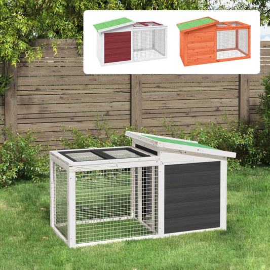 vidaXL Rabbit Hutch Brown 39.6"x21.3"x21.7" Solid Wood Pine-0